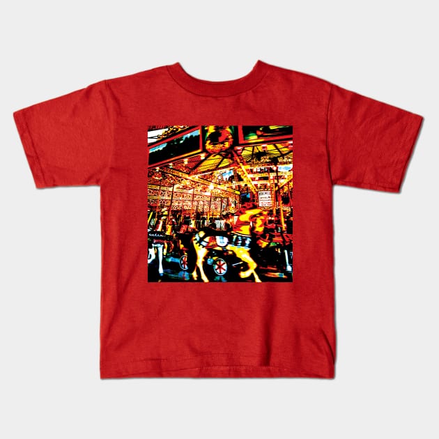 antique carousel Kids T-Shirt by rclsivcreative